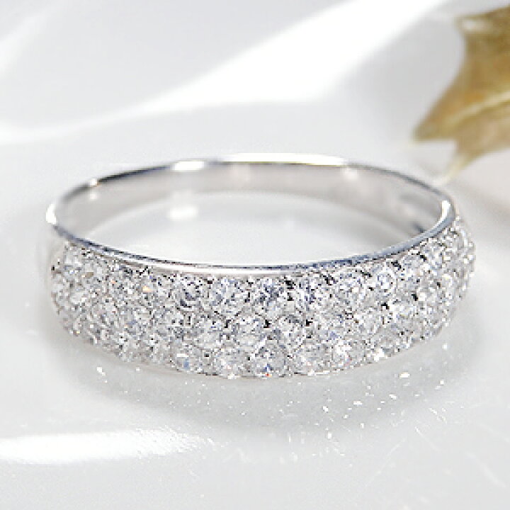 楽天市場】K18WG【0.7ct】ダイヤモンド パヴェリングジュエリー 