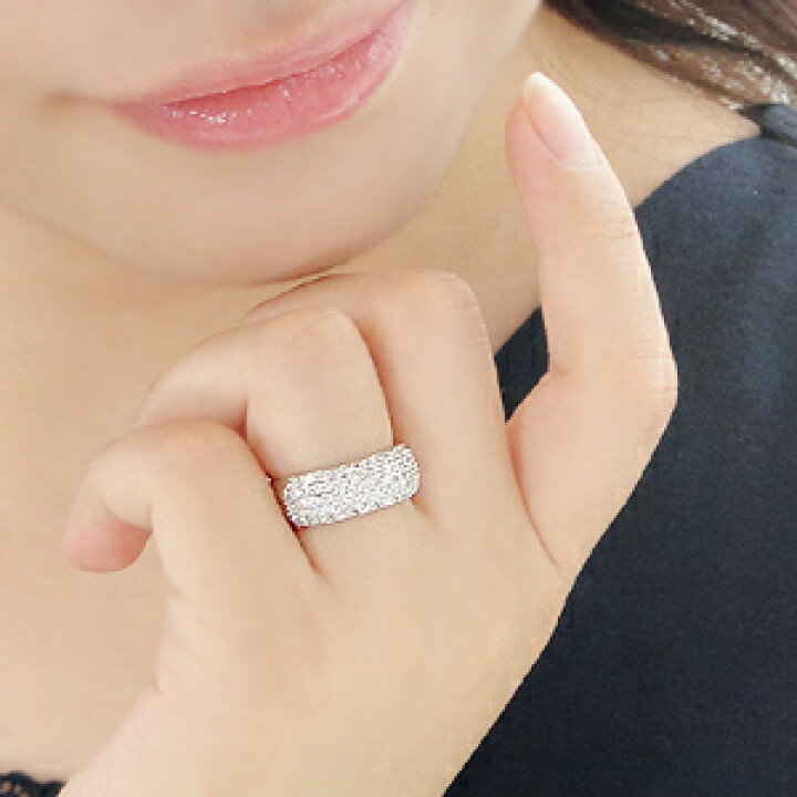 楽天市場】K18WG【1.0ct】ダイヤモンド パヴェリングジュエリー 
