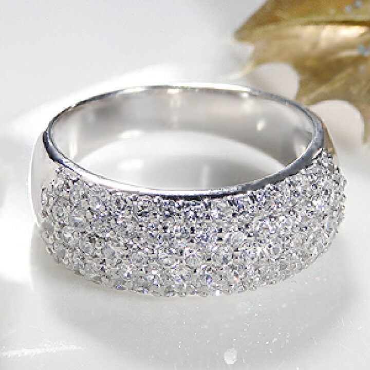 楽天市場】K18WG【1.0ct】ダイヤモンド パヴェリングジュエリー  