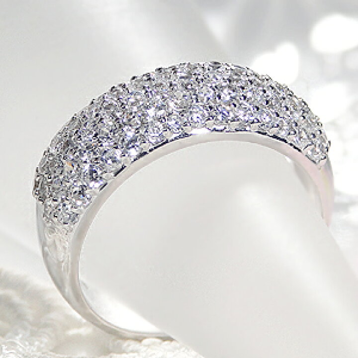 楽天市場】K18WG【1.0ct】ダイヤモンド パヴェリングジュエリー 