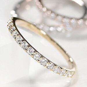 ファッション ジュエリー アクセサリー レディース 指輪 リング イエローゴールド ダイヤモンド 0.3ct エタニティ 送料無料 細身 品質保証書 18金 ギフト ダイア プレゼント 4月誕生石 K18YG 重ねづけ dia 代引手数料無料