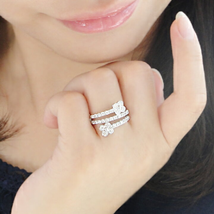 楽天市場】pt900【1.0ct】フラワー ダイヤモンド リングファッション 