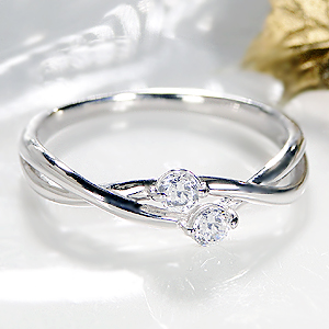 女性らしい優美なラインに輝く2粒のダイヤモンド K18WG 0.15ct ダイアモンド ウエーブ リングファッション ジュエリー アクセサリー レディース 指輪 リング 送料無料 ダイア ダイヤモンド ダイヤ 刻印無料 代引手数料無料 最大68%OFFクーポン プレゼント ホワイトゴールド １８金 品質保証書 ファッションなデザイン ギフト