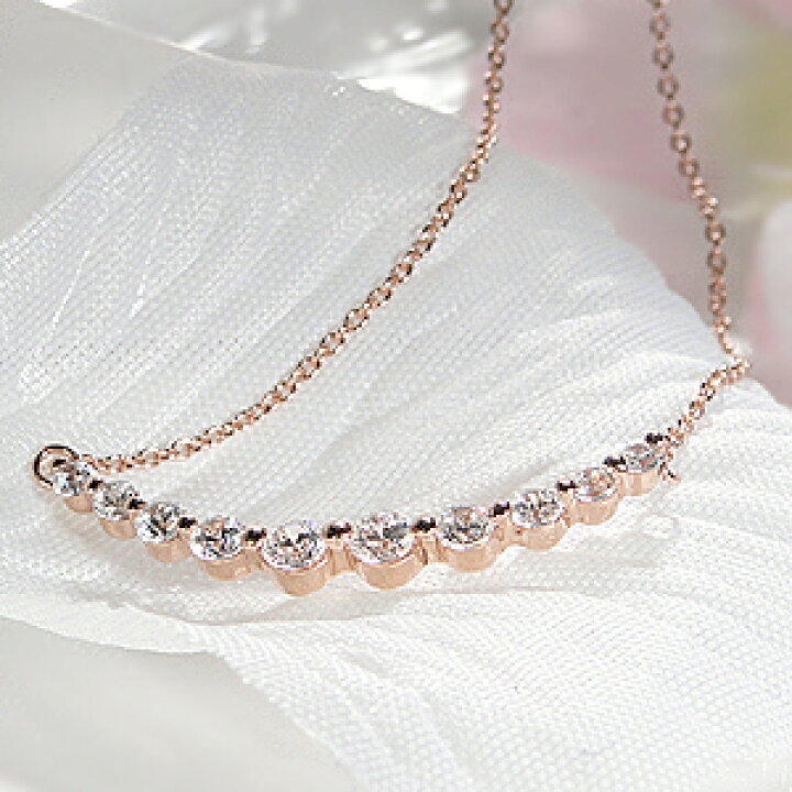 楽天市場】K18WG/YG/PG【0.5ct】ダイヤモンド ライン ネックレス 