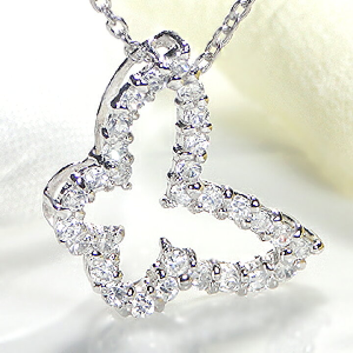 楽天市場】K18WG/YG/PG 蝶モチーフ ダイヤモンドネックレス【0.30ct  