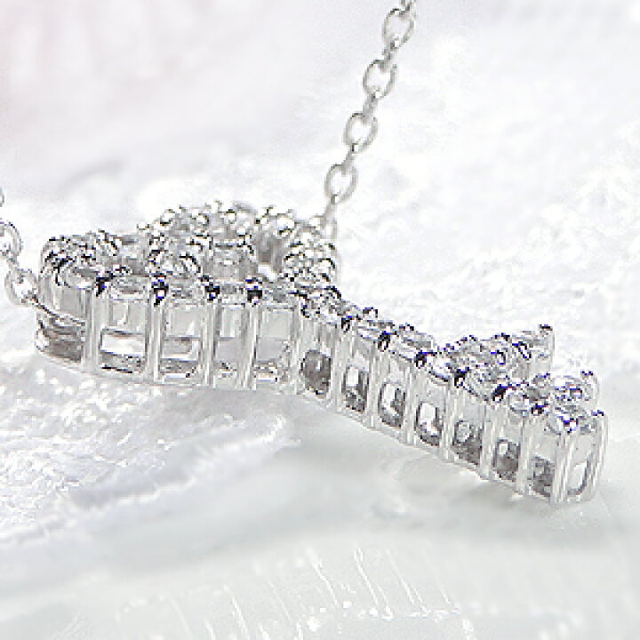 楽天市場】K18WG/YG/PG【0.3ct】ハート キー ダイヤモンド ネックレス 