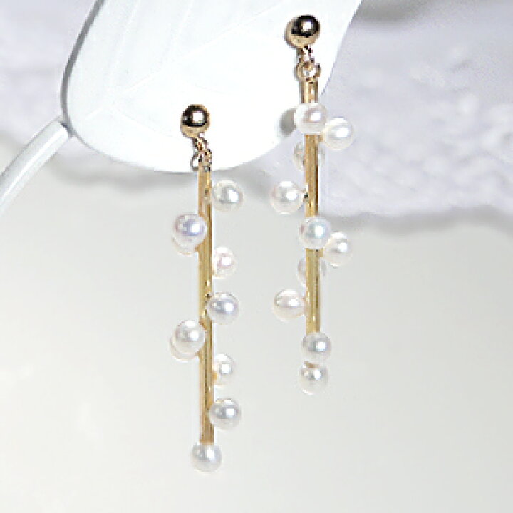 楽天市場】K18YG 淡水パール ピアス！ ゴールド ピアス 18k 18金 k18 