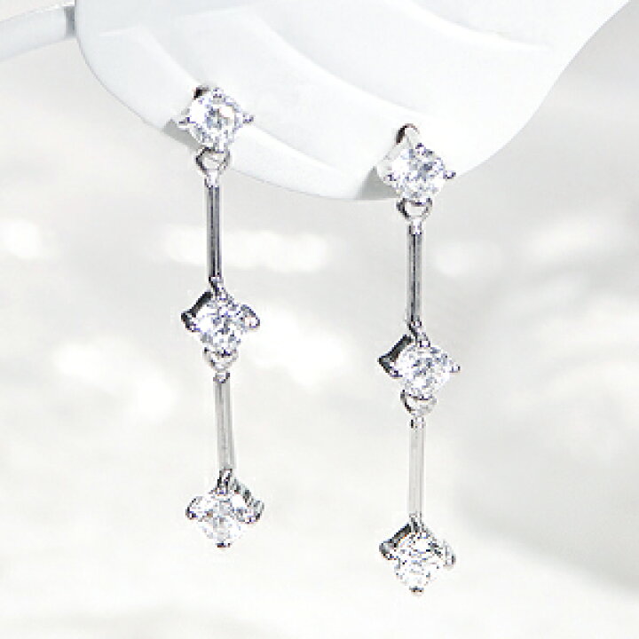 楽天市場】K18WG/YG/PG【0.3ct】ダイヤモンド スリーストーン ピアス  
