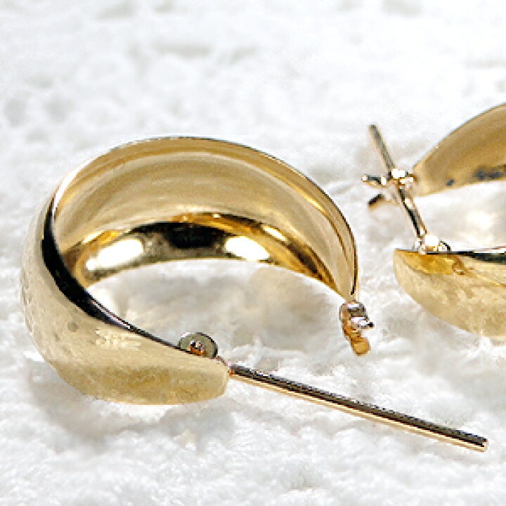 楽天市場】K18YG 甲丸 フープピアス【7x15mm】18金 ピアス k18 フープ 