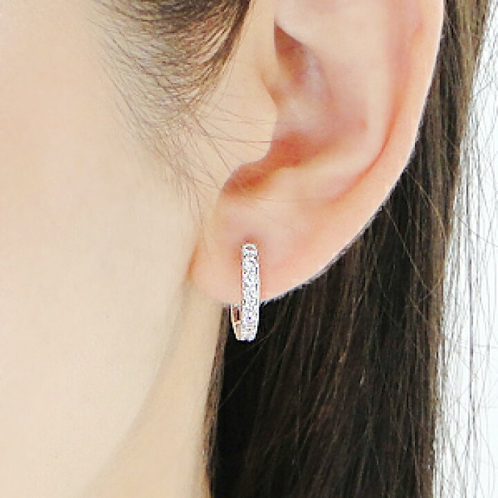 楽天市場】K18WG/YG/PG【0.5ct】ダイヤモンド フープピアス18金 ピアス  