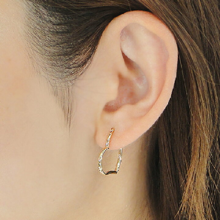 楽天市場】K18YG 地金 ハートパイプフープピアス18金 ピアス 18k 