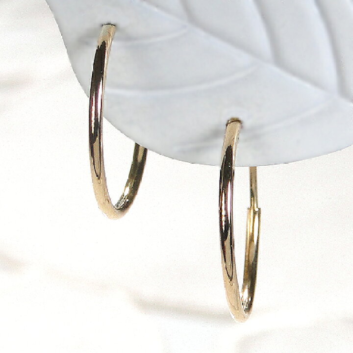 楽天市場】K18YG 地金 パイプフープピアス18金 ピアス 18k  