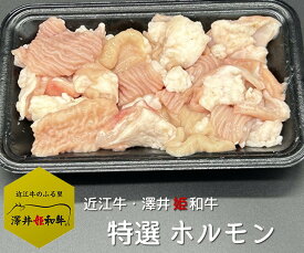 近江牛 【澤井姫和牛】特選 ホルモン 250g 500g(約250g×2）小腸 大腸 アカセン もつ鍋 焼肉 BBQ ギフト 贈り物 プレゼント 肉 メス牛限定 黒毛和牛 誕生日 祝い 雌
