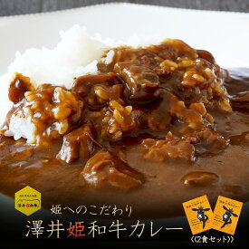 近江牛 【澤井姫和牛使用】 澤井姫和牛カレー 200g×2袋 保存食 非常食 簡単 手軽 レトルト 温めるだけ 困ったときに 常温保存 時短 ギフト 贈り物 プレゼント 送料無料 メール便 肉 メス牛限定 黒毛和牛 雌　ビーフカレー キャンプ