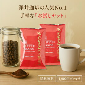 コーヒー豆 コーヒー粉 1000円ポッキリ 送料無料 メール便 澤井珈琲 少量お試しセット 【人気2種のレギュラーコーヒー飲み比べセット ブレンドフォルテシモ ビクトリーブレンド】 約20杯 1000円プレゼント 【RD】 【TS】
