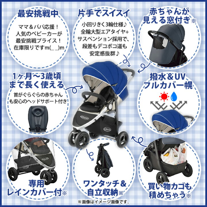 楽天市場】数量限定 GRACO グレコ シティトレック ベビーカー ネイビー 