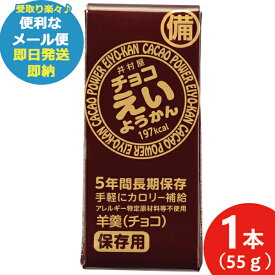 井村屋 チョコえいようかん 55g 1本 羊羹 栄養 補給 (あす楽) 送料無料(北海道・沖縄を除く)【メール便専用商品・同梱不可】【 長期保存 非常食 備蓄 】 【熨斗/包装紙/メッセージカード/無料ビニール袋不可】23防災_