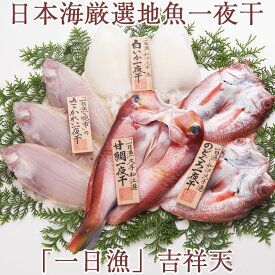 2025 お中元 日本海厳選地魚一夜干「一日漁」吉祥天（きっしょうてん） 甘鯛・のどぐろ・白いか（またはするめいか）・かれい 国産 島根産 無添加 岡富商店 -おかとみ- ギフト のし対応可 夏ギフト