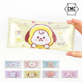 メール便送料無料 BT21 公式ライセンス グッズ ペンケース 筆箱 小物入れ クリアマルチケース Lサイズ レディース 女子 女の子 KOYA RJ SHOOKY MANG CHIMMY TATA COOKY キャラクター グッズ かわいい シンプル トレンド 多機能 予約 人気 洗える