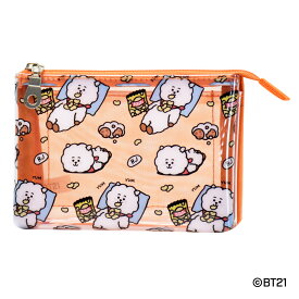 BT21 公式ライセンス グッズ ポーチ 化粧ポーチ コスメポーチ トラベルポーチ PVC メッシュ 2ルーム ミニ 仕分け KOYA RJ SHOOKY MANG CHIMMY TATA COOKY 女子 学生 高校生 中学生 レディース 女性 大人 大学生 携帯 整理 かわいい 人気 キャラクター