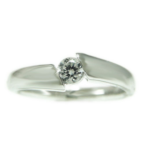 送料無料 Ｋ１0WGホワイトゴールド リング ダイヤモンド 一粒石 無垢調仕上げ 流行のアイテム 指輪 マリッジ 年間定番 結婚指輪 ブライダル エンゲージ 誕生石
