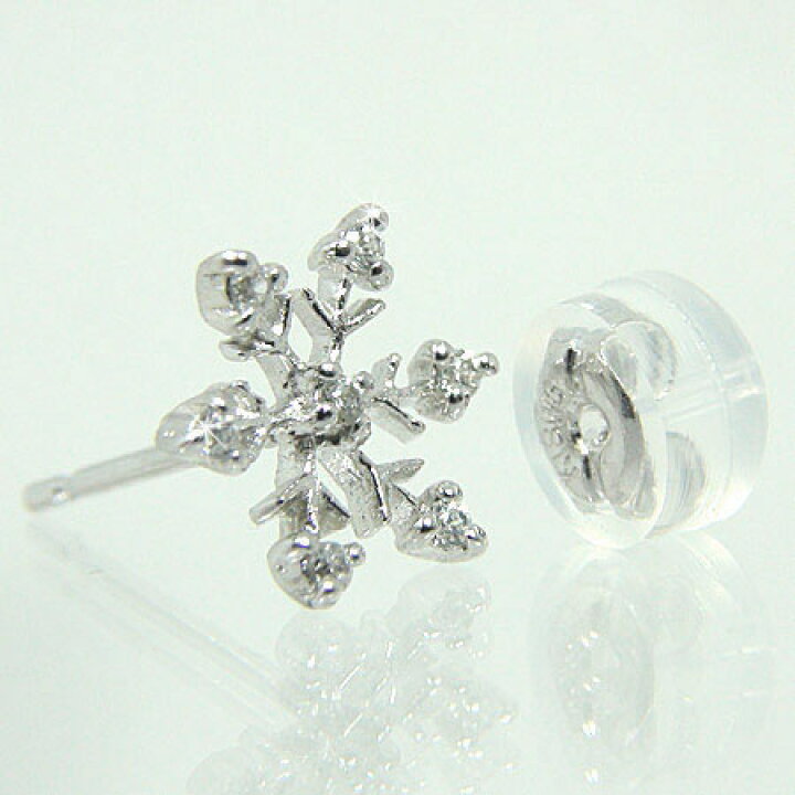 楽天市場】【片耳シングル 】PT900プラチナ ピアス スタッド 雪の結晶 