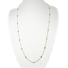 ダイヤネックレス PT900プラチナ K18イエローゴールド ステーションネックレス ダイヤステーション ダイヤネックレス 一粒石 コンビ 2カラー 2カラット ロング ロングステーション 大粒ダイヤ スライドチェーン 長さ調節 天然石 誕生石 18K 18金 ゴールド プレゼント ギフト