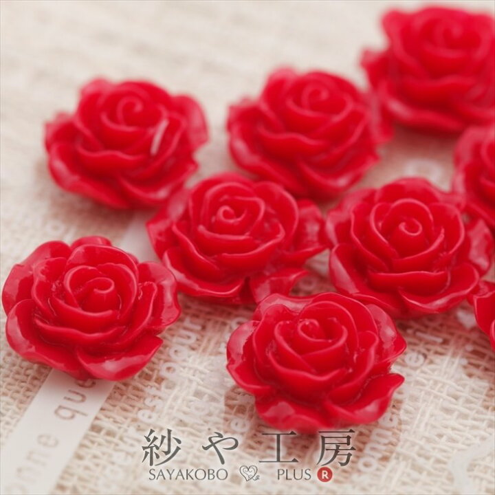 楽天市場】カボション パーツ バラ 通し穴付 ワインレッド 15mm 1.5cm 