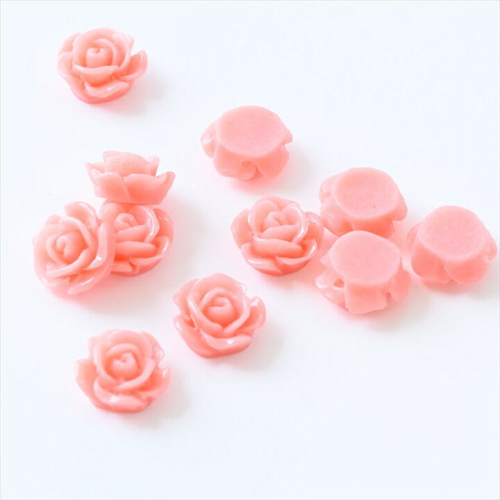 楽天市場】カボション パーツ バラ 通し穴付 ベビーピンク 10mm 1cm 10