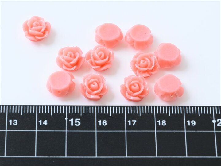 楽天市場】カボション パーツ バラ 通し穴付 ベビーピンク 10mm 1cm 10 