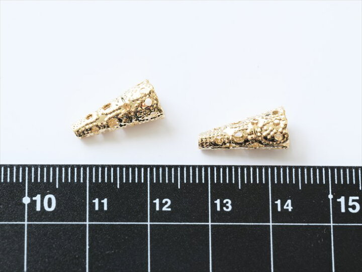 楽天市場】タッセルキャップ 透かしデザイン 円錐 7.5mm ゴールド 2個  