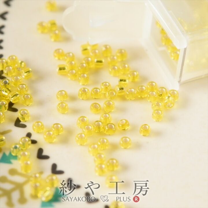 楽天市場】ビーズ 丸小ビーズ col.35 メタリックイエロー 2mm イエロー 