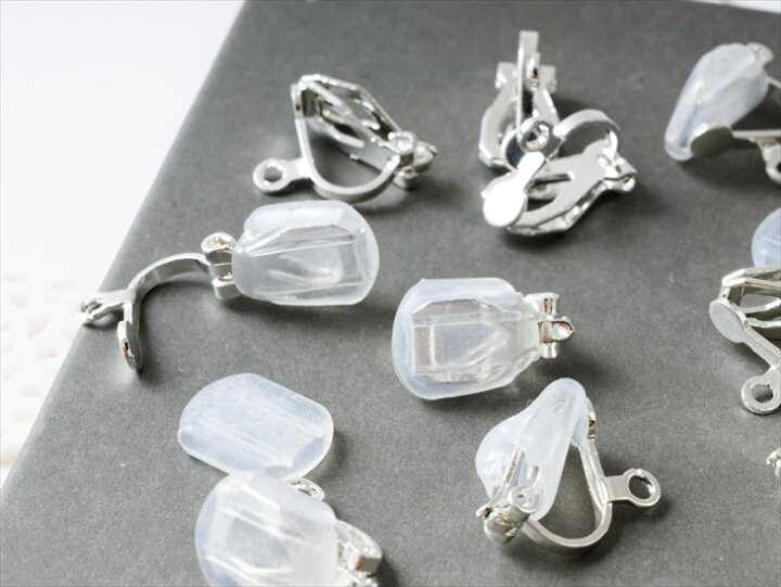 楽天市場】イヤリングパーツ クリップ カン付 シリコンカバー付  