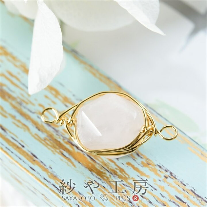 楽天市場】天然石チャーム ワイヤーラッピング チャーム ローズ  