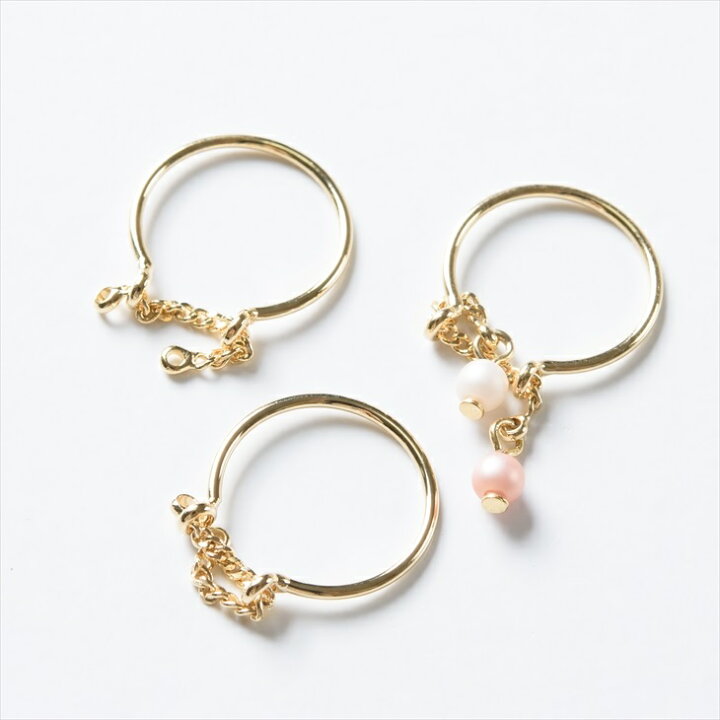 楽天市場】リングパーツ チェーン付リング 2カン付 18.5mm ゴールド 2 