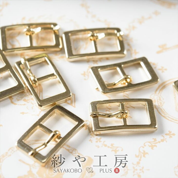 楽天市場】ベルト金具 ミニバックル 角丸 19mm ゴールド 10個 10ヶ 約  