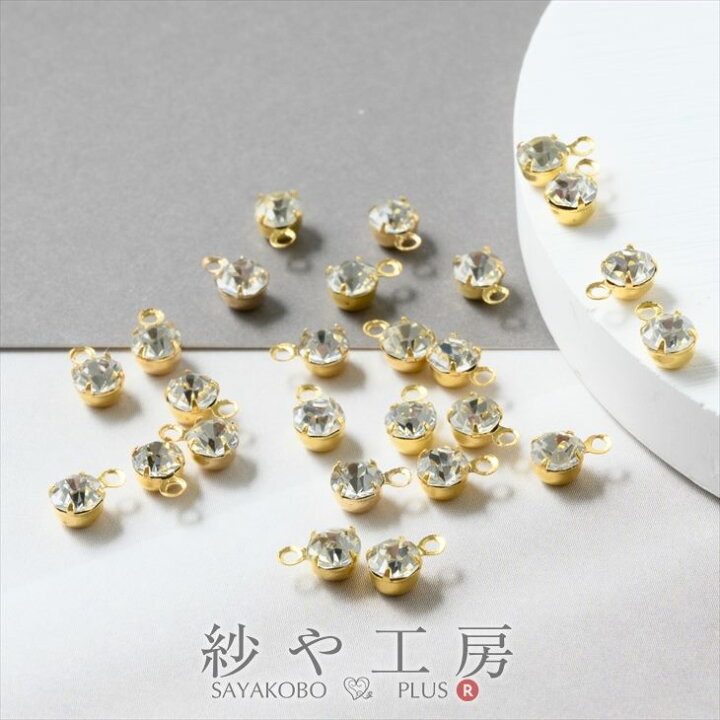 楽天市場】【ラインストーンパーツ(約4mm)約25個セット】ゴールド  