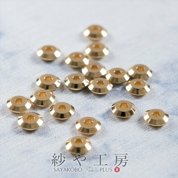 楽天市場】スペーサー 円盤 平 国内本金メッキ ゴールド 4mm 20個 20ヶ  