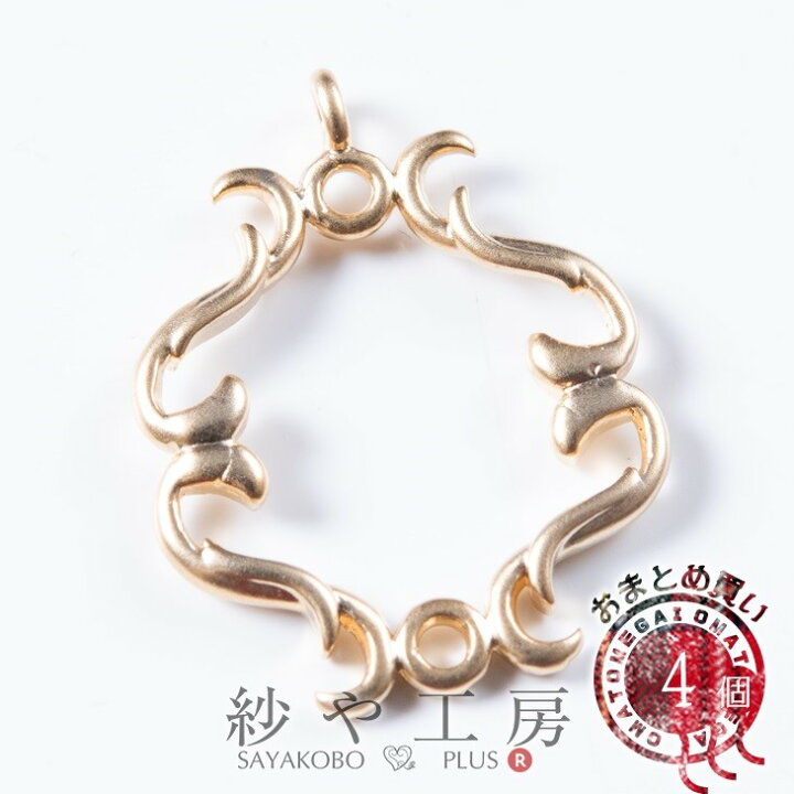 楽天市場】つなぎパーツ 蔓（つる） 大きめ ゴールド 19.5mm 4個 4ヶ 
