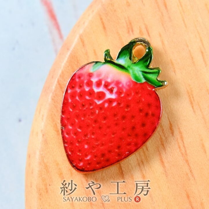 楽天市場】チャーム リアルないちご レッド 21.5mm 1個 1ヶ フルーツ  
