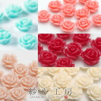 バラのビーズ☆4個 j-44 薔薇/アルコールインク/ボタン/カボション