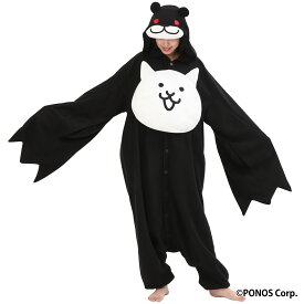 SAZAC サザック にゃんこ大戦争 ネコブラックマ 着ぐるみパジャマ 着ぐるみ パジャマ ルームウェア 大人用 フリーサイズ コスプレ コスチューム キャラクター ハロウィン イベント 仮装 冬用 暖かい かわいい