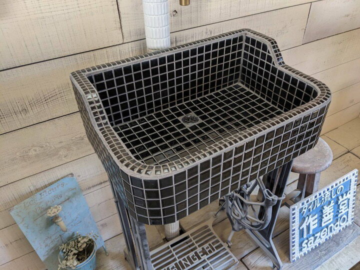 楽天市場】【受注後製作】ガーデンシンク タイルシンク タイル流し台 