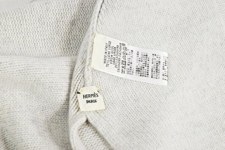 楽天市場】エルメス HERMES フード付き マフラー Hロゴ ライトグレー  