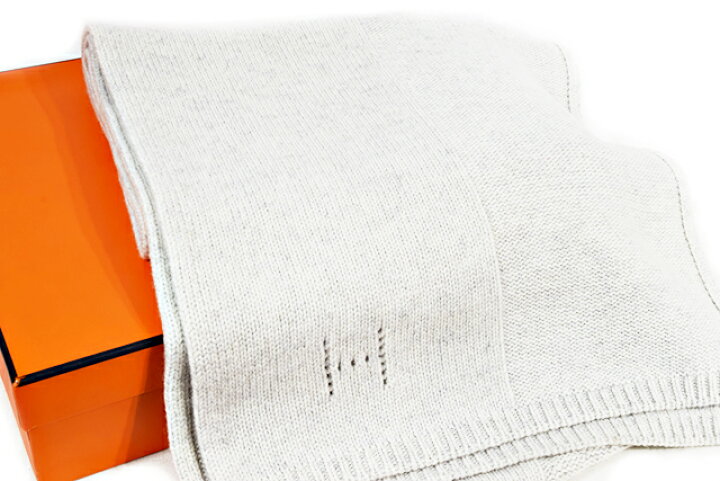 楽天市場】エルメス HERMES フード付き マフラー Hロゴ ライトグレー 