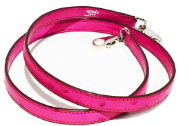 エルメス　HERMES　ショルダーストラップ　フューシャピンク　オーストリッチ　S金具　シルバー金具　ケリー用　ボリード用　本物　新品同様　ピンク　Fuschia pink　オースト　ストラップのみ