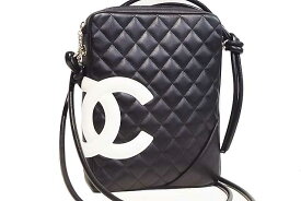 シャネル　CHANEL　カンボンライン　ココマーク　ショルダーバッグ バッグ　A25178　ミディアム　黒×白　ブラック×ホワイト　CCマーク　カーフレザー　S金具　シルバー金具　本物　未使用　保管品