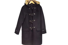 ルイヴィトン　LOUIS VUITTON　フォックスファー ダッフルコート　メンズ　♯48　黒　ブラック　ウール×カシミヤ　ルイ・ヴィトン　本物　ランクA