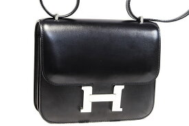 エルメス　HERMES　コンスタンスミニ 3　黒　ブラック　ボックスカーフ　S金具　シルバー金具　□R刻印　2014年製造　ショルダーバッグ　ハンドバッグ　コンスタンス3 ミニ　本物　ランクA　Black　コンスタンス18　ミニ