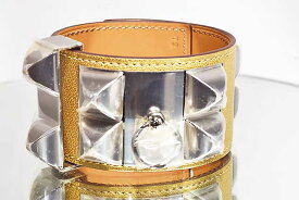 エルメス　ブレスレット　コリエドシアン　ブレス　DORE　ドレ　シェーブル　シルバー金具　S金具　T2　Sサイズ　W刻印　2024年製造　箱付き　HERMES　本物　未使用　ブレスレット　バングル　メタリック ゴールド